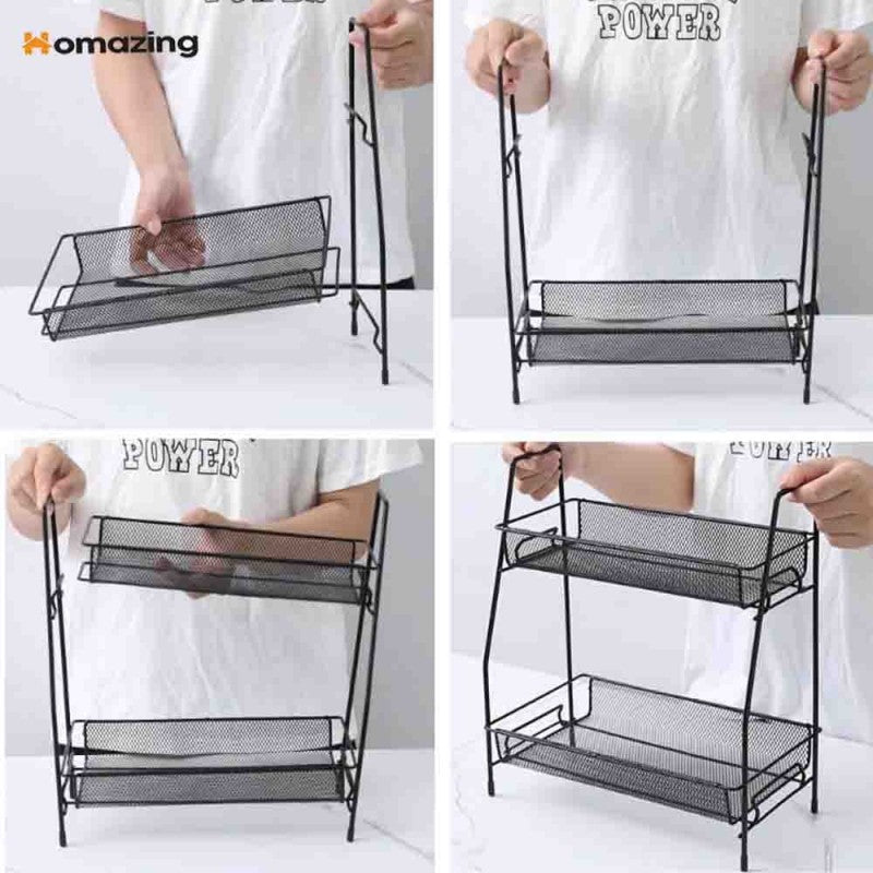 2 Layer Multi Purpose Iron Organizer Shelf - My Store