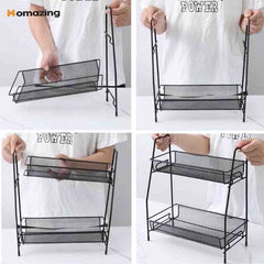 2 Layer Multi Purpose Iron Organizer Shelf - My Store
