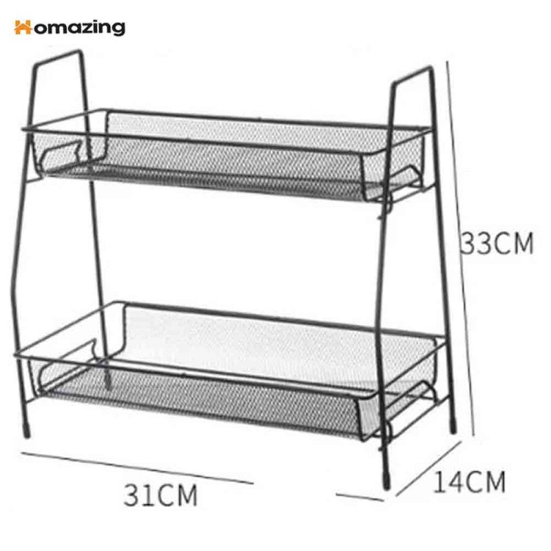 2 Layer Multi Purpose Iron Organizer Shelf - My Store