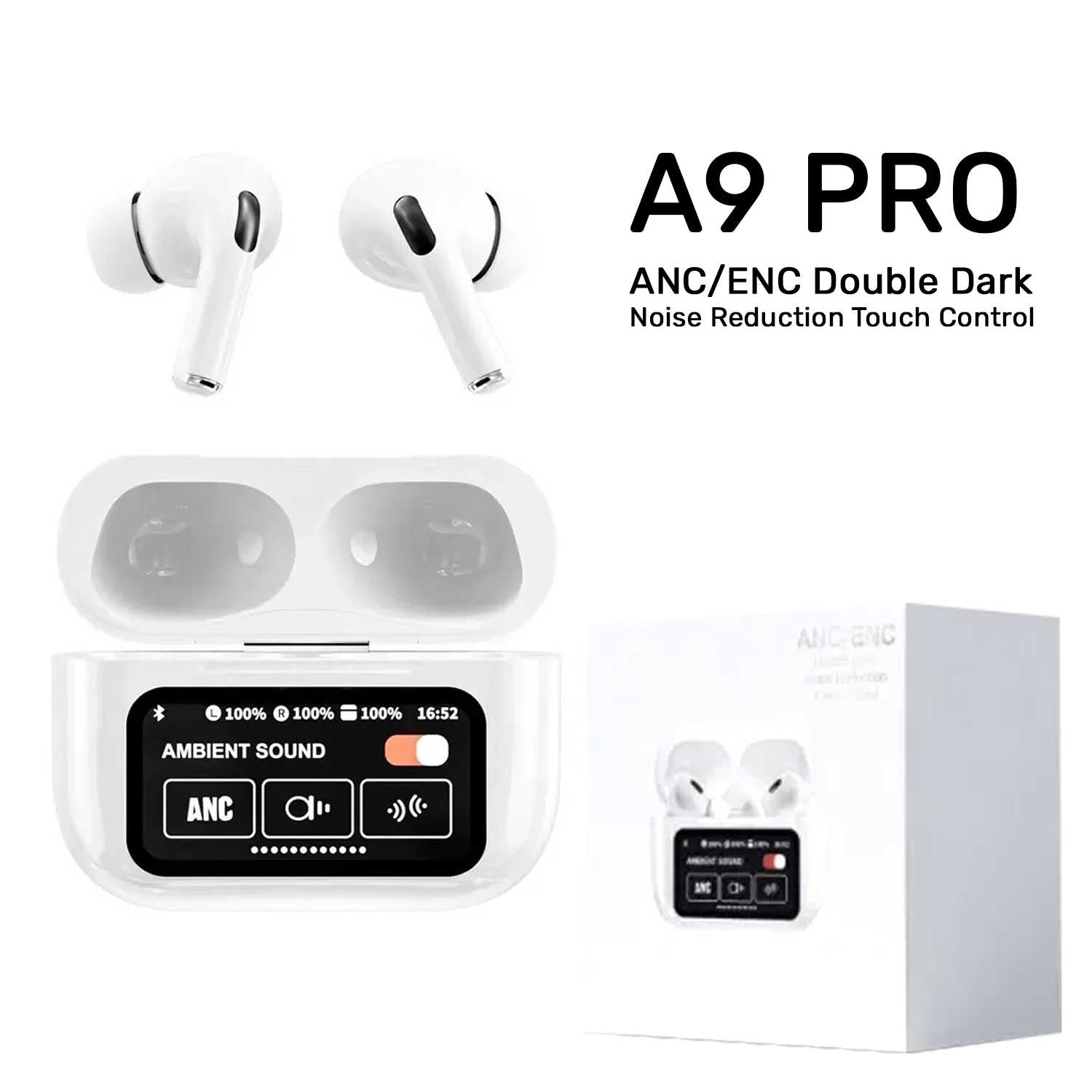 A9 Airpods Pro ANC/ENC Touch Screen Wireless Earbuds - My Store