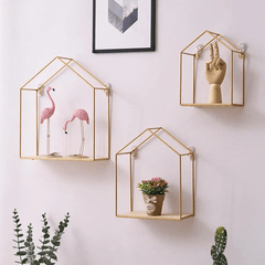 Double Layer Wooden Wall Shelf - My Store