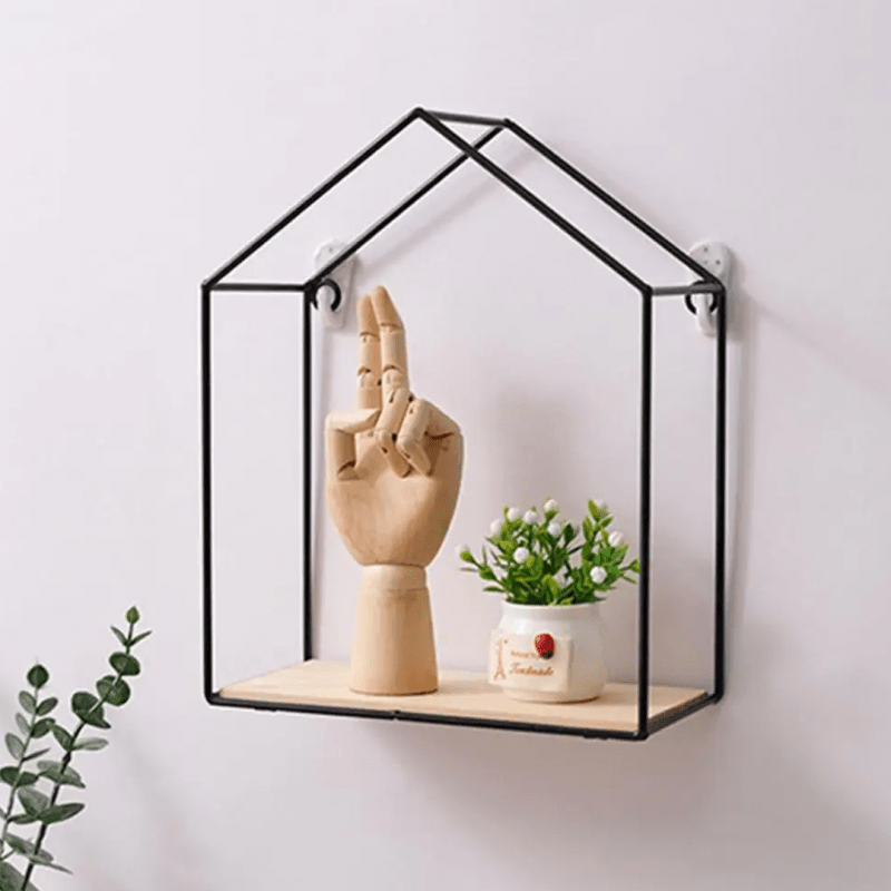 Double Layer Wooden Wall Shelf - My Store