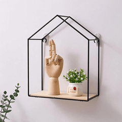 Double Layer Wooden Wall Shelf - My Store