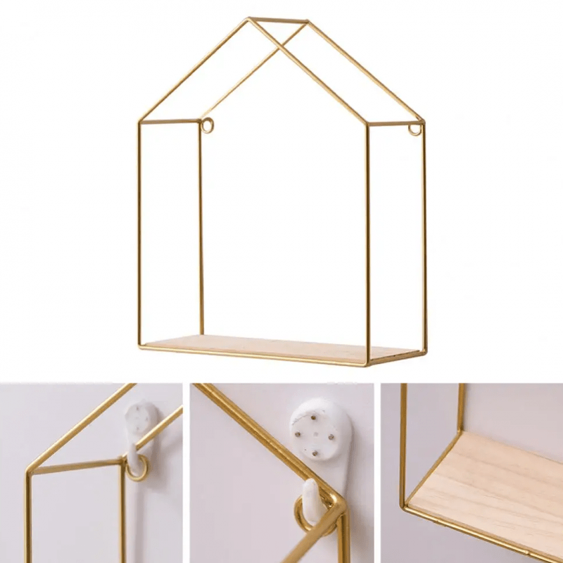 Double Layer Wooden Wall Shelf - My Store