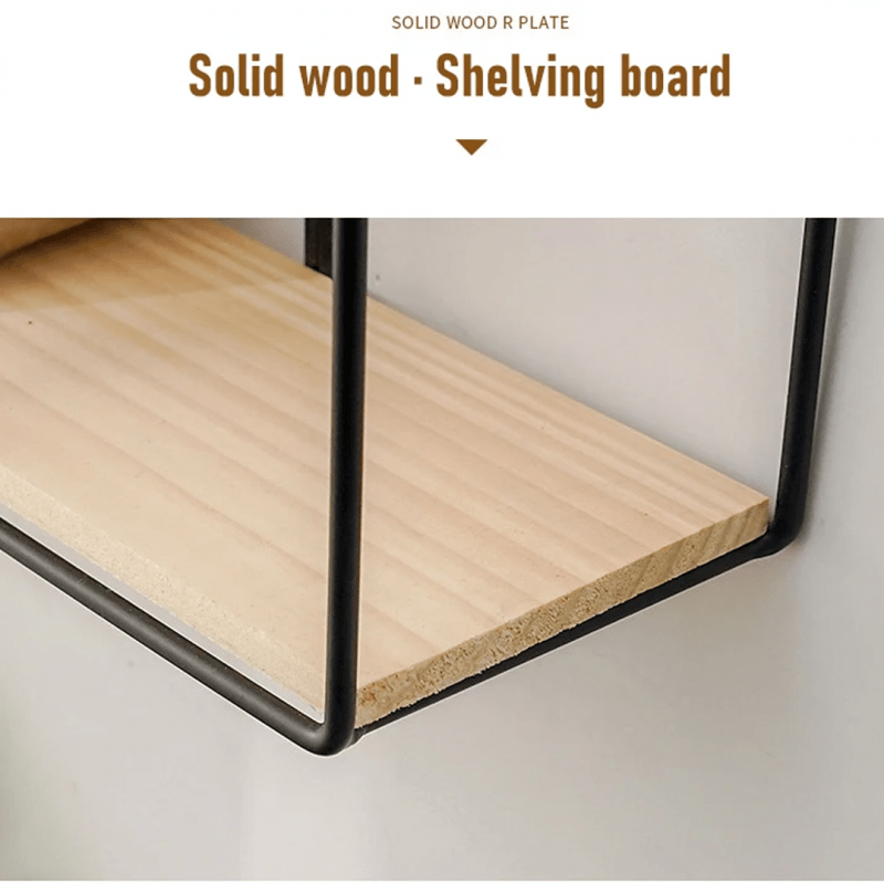 Double Layer Wooden Wall Shelf - My Store