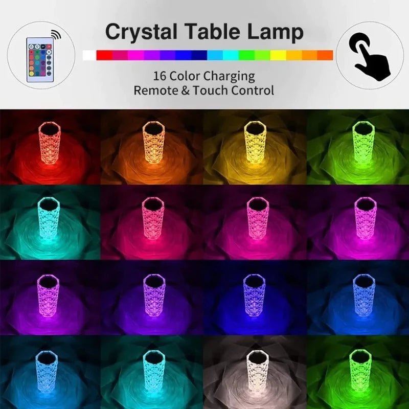 Rose Crystal Diamond RGB Table Lamp - My Store