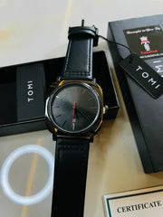 Stylish Leather Strap Watch with bracelet - My Store